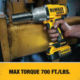 DEWALT 20V Max XR Impact Wrench Kit, Brushless, High Torque, Detent Pin Anvil, 1/2-Inch, Cordless (DCF899M1)