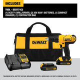 DEWALT 20V Max Cordless Drill / Driver Kit, Compact, 1/2-Inch (DCD771C2)