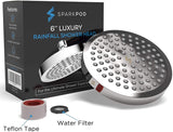 Sparkpod Shower Head - High Pressure Rain - Luxury Modern Chrome Look - No Hassle Tool-Less 1-Min Installation - the Perfect Adjustable Replacement for Your Bathroom Shower Heads