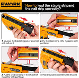 EWORK Electric Staple Gun/Nail Gun Kit for DIY Project and Upholstery, 120V Corded Electric Stapler with Triple Safety Protection, Staple Remover, 400 Pcs 5/8'' Brad Nails and 600 Pcs 3/8'' Staples.