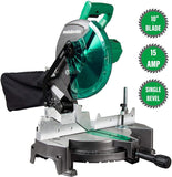 Metabo HPT 10-Inch Compound Miter Saw, Single Bevel, 15-Amp Motor, 0-52° Miter Angle Range, 0-45° Bevel Range, Large Table, 10" 24T TCT Miter Saw Blade (C10FCGS)