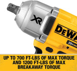 DEWALT 20V Max XR Impact Wrench Kit, Brushless, High Torque, Detent Pin Anvil, 1/2-Inch, Cordless (DCF899M1)