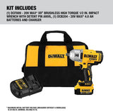 DEWALT 20V Max XR Impact Wrench Kit, Brushless, High Torque, Detent Pin Anvil, 1/2-Inch, Cordless (DCF899M1)