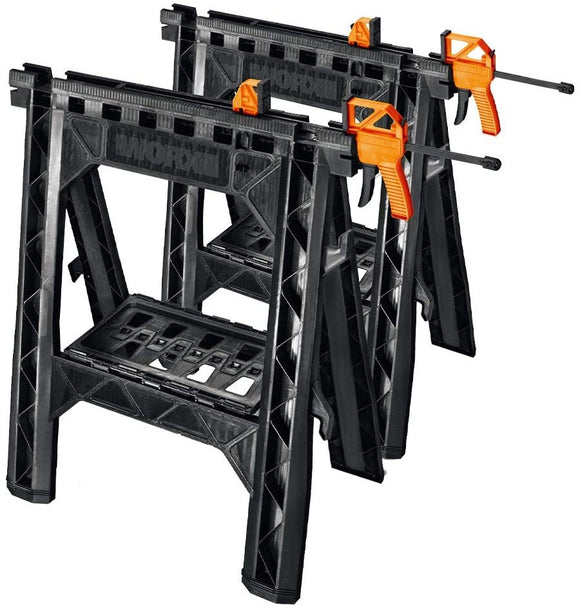 WORX WX065 Clamping Sawhorses with Bar Clamps