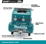 Makita MAC210Q Quiet Series, 1 HP, 2 Gallon, Oil-Free, Electric Air Compressor