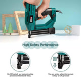 Electric Brad Nailer, NEU MASTER NTC0040 Electric Nail Gun/Staple Gun for Upholstery, Carpentry and Woodworking Projects, 1/4'' Narrow Crown Staples 200Pcs and Nails 800Pcs Included