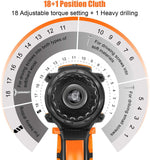 Enertwist 20V Max Cordless Drill, 3/8 Inch Power Drill Set with Lithium Ion Battery and Charger, Variable Speed, 19 Positions and 28-Pieces Drill/Driver Accessories Kit, ET-CD-20