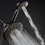 Aquadance 7" Premium High Pressure 3-Way Rainfall Combo with Stainless Steel Hose – Enjoy Luxurious 6-Setting Rain Shower Head and Hand Held Shower Separately or Together – Oil Rubbed Bronze Finish