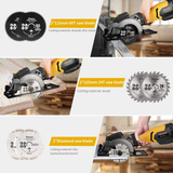 Mini Circular Saw, Ginour 6.2A Small Power Saw with Laser Guide, 6 Blades(2 Pcs 5" & 4 Pcs 4-1/2”), Max Cutting Depth 1-7/8''（90°）, 1-5/16''（45°), Ideal for Wood, Tile, Backerboard, Cement, Drywall