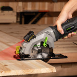 GALAX PRO 4Amp 3500RPM Circular Saw with Laser Guide, Max. Cutting Depth1-11/16"(90°), 1-1/8"(45°）Compact Saw with 4-1/2" 24T TCT Blade, Vacuum Adapter, Blade Wrench, and Rip Guide