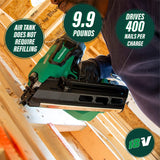 Metabo HPT Cordless Framing Nailer Kit, 18V, Brushless Motor, 2-Inch up to 3-1/2-Inch Clipped & Offset round Paper Strip Nails, 3.0 Ah Lithium Ion Battery (NR1890DCS)