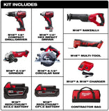 Milwaukee M18 18-Volt Lithium-Ion Cordless Combo Kit (6-Tool) with Two Batteries, Charger and Two Tool Bags