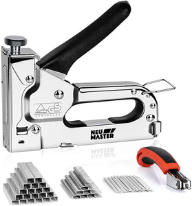 Staple Gun NEU MASTER, 3 in 1 Heavy Duty Staple Gun with Stapler Remover and 2000Pcs Staples, Manual Staple Gun for Upholstery, Fixing Material, Decoration, Carpentry, Furniture