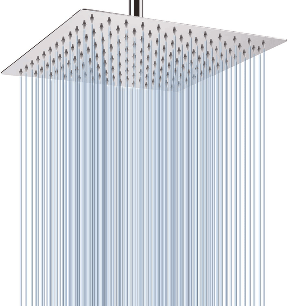 Voolan Rain Shower Head - California Compliant 1.8 GPM - 12 Inches Large Rainfall Shower Head Made of 304 Stainless Steel - Perfect Replacement for Your Bathroom Shower Heads