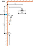 Rain Shower Heads System Including Rain Fall Shower Head and Handheld Shower Head with Height Adjustable Holder , Solid Brass Rail 60 Inch Long Stainless Steel Shower Hose (Brushed Nickel)