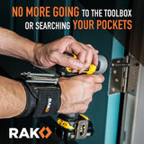 RAK Magnetic Wristband - Men & Women'S Tool Bracelet with 10 Strong Magnets to Hold Screws, Nails and Drilling Bits - Gift Ideas for Dad, Husband, Handyman or Handy Woman﻿