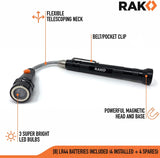 RAK Magnetic Pickup Tool - Telescoping Magnet Stick with 3 LED Lights and Extendable Neck up to 22 Inches - Gifts for Dad, Husband, Handy Men or Women