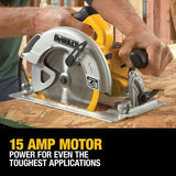 DEWALT 7-1/4-Inch Circular Saw with Electric Brake, 15-Amp, Corded (DWE575SB) , Yellow