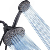 Aquadance 7" Premium High Pressure 3-Way Rainfall Combo with Stainless Steel Hose – Enjoy Luxurious 6-Setting Rain Shower Head and Hand Held Shower Separately or Together – Oil Rubbed Bronze Finish