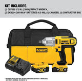 DEWALT 20V MAX Impact Wrench Kit, High Torque, Detent Pin Anvil, 1/2-Inch (DCF889M2)